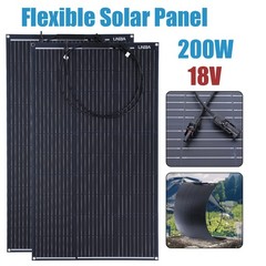 400W (4x100w) Ultra Thin Flexible Mono Solar Panel Kit RV Camp Off-Grid Rooftop