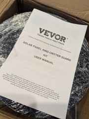 VEVOR Solar Panel Bird/Critter Guard 8inch x 98ft PVC Coated Mesh Roll Kit with.