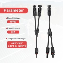 Solar Panel Connector Y Branch 2 to 1 Parallel Solar Panel Splitter 2 Way 2Set