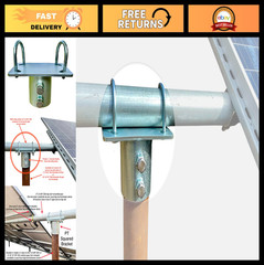 Universal Solar Panel Mounting Bracket Top Cap for 2″ Pipe or Pole Ground Mount