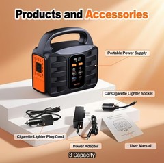 SBAOH PORTABLE POWER STATION, 150W 155wh POWER SUPPLY 110V AC OUTLET/FAST