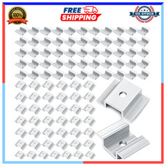 100x Solar Panel Mid Clamps 27mm Aluminum Brackets for Solar Mounting System