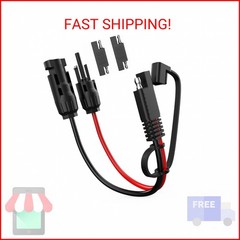 BERLAT Solar Extension Cable – 10AWG, 30cm with 2 SAE Polarity Reverse Adapters