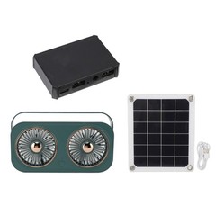 Dog House Fan Solar Green House Fan With Double USB Manostat Efficient Portable