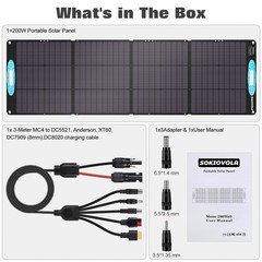 SOKIOVOLA 200W Solar Panel 200 Blue