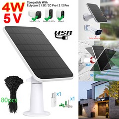 Waterproof Solar Panel Kit for Eufy Eufycam Cam E/2C/E/2 Pro w/9.8ft Power Cable
