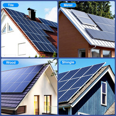 Solar Panel Mounting Bracket Kit for 1-4Pcs Panels, 10 Mini Rails Included