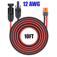 12AWG XT60i Female to Solar Connector Extension Cable for Solar Generator 10ft