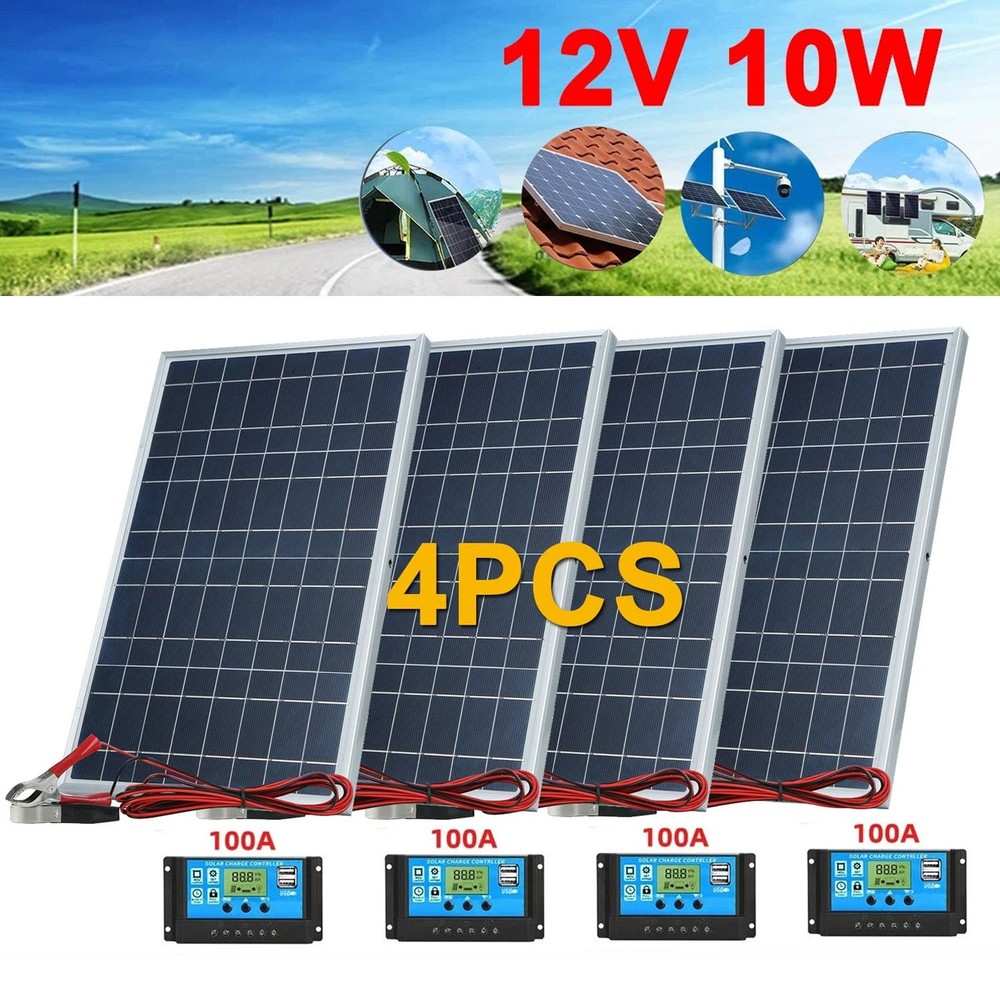 10W Car Battery Trickle Charger Maintainer 12V Solar Panel Power Battery Charger