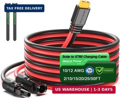 10 Feet Solar to XT60 Extension Cable, 12AWG Solar Panel Connector to XT60 Charg