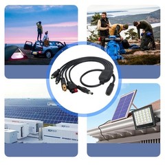 Compactly Solar Charging Cable DC7909 to XT60 DC5521 Power Cord for Easy Carying