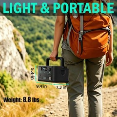 Arkpax Portable Power Station 300W, 600W Peak Backup LiFePO4 Battery 192Wh So…