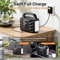 Portable Power Station 42000mAh Outdoor Solar Generator w/ 110V/150W (Peak 300W)