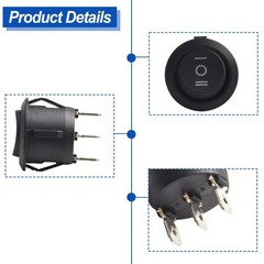 3 Pin Rocker Switch Easy Panel Mount Momentary Rocker Switch Convenient Package