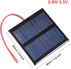 5Pcs 0.6W 5.5V Small Solar Panel Module DIY with 100Mm Wire