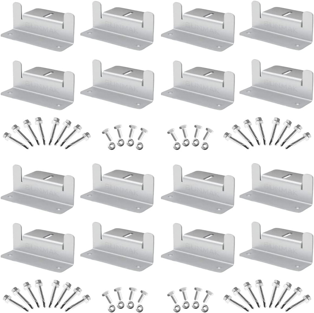 16 Pack Solar Panel Z Brackets Aluminum Mounting Kit RV Boat Roof Corrosion