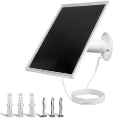 6W USB Solar Panel Charger for Security Camera, IP66 Waterproof, Adjustable Moun