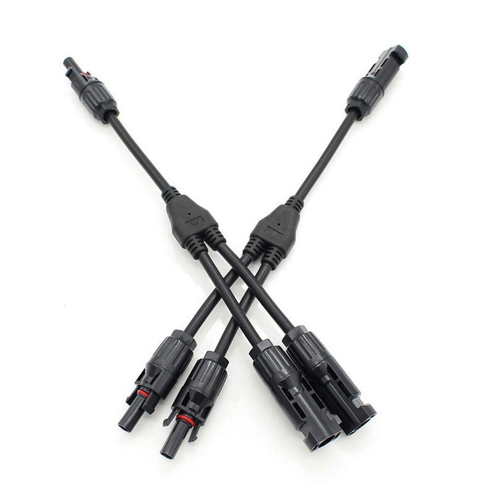 1 Pair 1-2 Y Branch Solar Wiring Connector Solar Cable Combiner Box 12AWG Cable