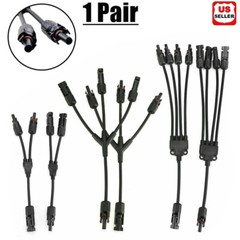 Solar Panel Y Branch Extension Cable Waterproof Adapter Connector Expanding Cord