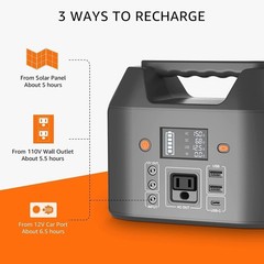 150W Solar-Powered Portable Battery Bank with LED Light for Camping Emergencies