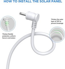 Waterproof Solar Panel for Ring Stick Up Cam – Continuous Charging, 12ft Cable