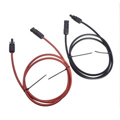 LABLT 5 Feet Black + Red 12 AWG Solar Panel Extension Cable Wire Connector