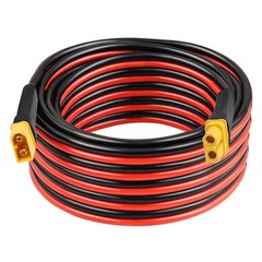 20FT XT60 Extension Cable 10AWG – Male to Female Connector for Solar, RC, Power