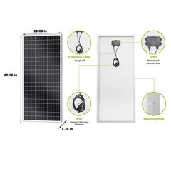 100W 12V Monocrystalline Solar Panel for Marine, Boat, Cabin, RV, Solar Project