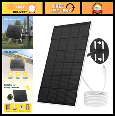 Solar Panel for Bird Feeder Camera, Type-C Charger, IP65 Waterproof, 3W Power Su