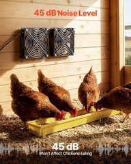 Solar Powered Exhaust Fan Kit 30W Dual Ventilation Chicken Coop Greenhouse Shed