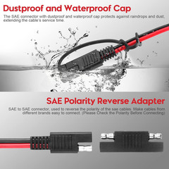 DC 8Mm Male to SAE Connector Adapter 14AWG 6Ft Cable Wire Compatible with Explor