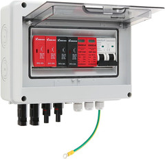 600V Solar DC PV Combiner Box,2 String with Lightning Arrester Connector for