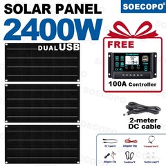 2400W Solar Panels – 3 x800W Lightweight + Y-Cable for Emergency
