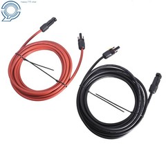 1 Pair 20 Feet Solar Panel Extension Cable Wire Connector Black + Red 10AWG