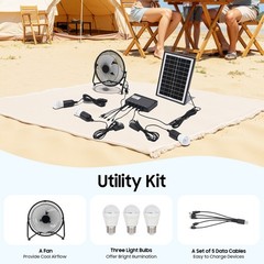 Portable Solar Power Panel Generator Kit Camping Battery Pack Power Station USA