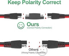 Versatile 25FT SAE Extension Cable 16AWG – Best for Batteries and Solar Panels