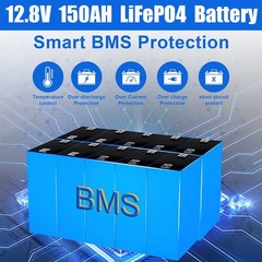 PFCTART 150AH LiFePO4 Lithium Battery Built-in Smart BMS for Solar RV Camping