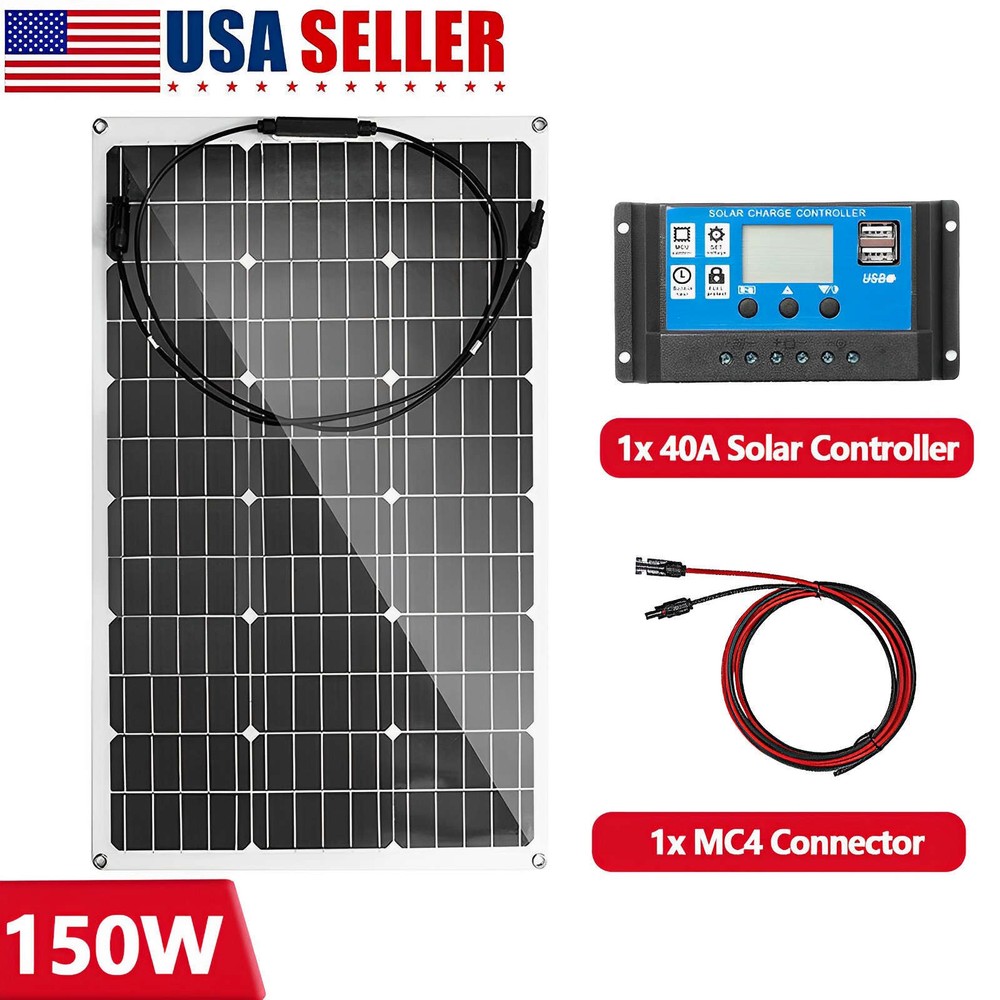 150W 600W 1200W Flexible Mono Solar Panel 12V Portable for RV Camping Home Boat