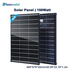 Upgrade 100W Bifacial Solar Panel N-Type Mono 18V Roof Home RV Off Grid Battery