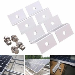 4Pcs Solar Panel Roof Mount Aluminum Z Brackets Silver Durable Support