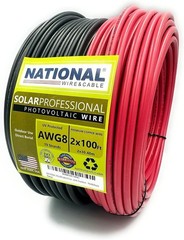 Wire & Cable 8 Gauge Solar Panel Wire 2×100 Ft Copper PV Wire UV Resistant Cable