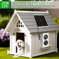 2 Sets 25W 12V Solar Powered Fan for Chicken Coop Waterproof Solar Panel Exhaust