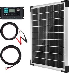 Solar Panel Kit 20W 12V, Solar Battery Charger w/ 10A Charge Controller & Cables