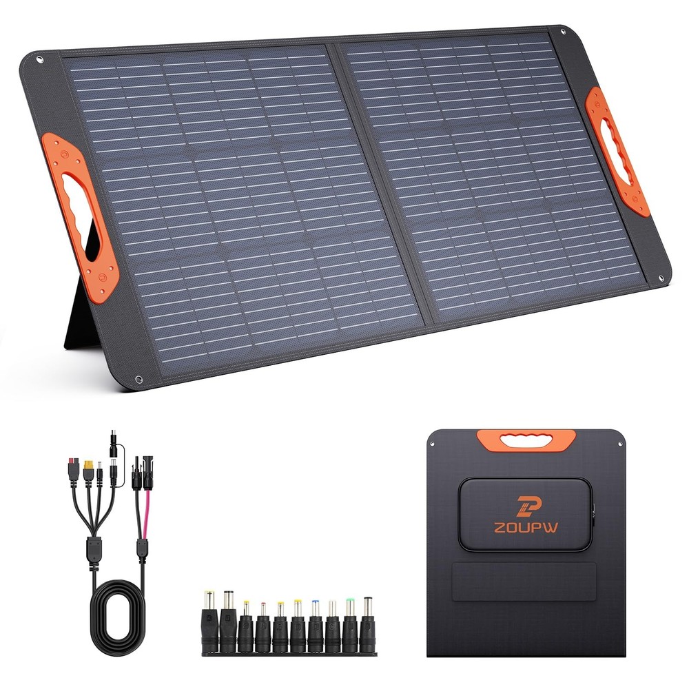 100W Portable Solar Panel,Camping Essentials, 20V ETFE Foldable Solar Charger