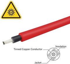 MC4 Solar Extension Cables, 20ft, Black&Red, Pair