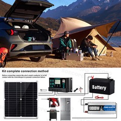 10000W Power Inverter Solar Generator With 300W Solar Panel Home Complete Kit