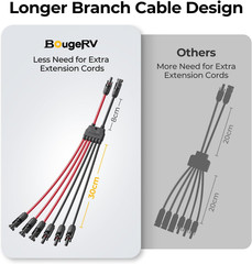Bougerv Solar Parallel Connectors, 2 to 6 Y Branch 10AWG Cable | Adapter