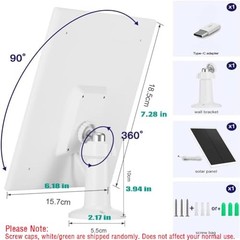 Solar Panel Charger, 6W Solar Panel with Micro USB & USB-C Port,IP66 White