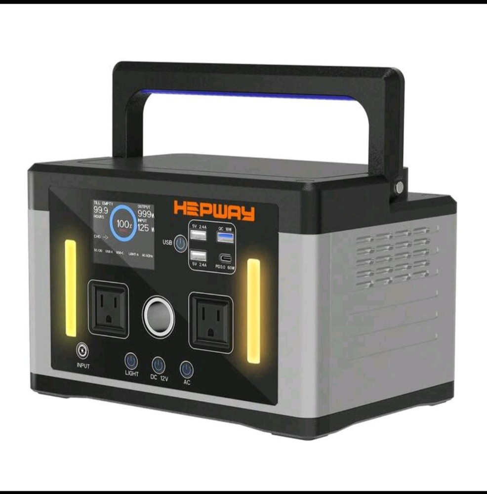 Portable Power Station 700W, 577Wh Battery Solar Generator, Power Bank 110V/ Sur
