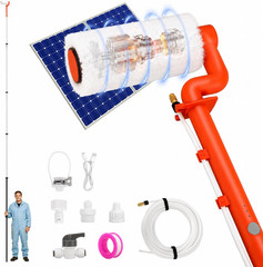 Electric Solar Panel Cleaning Kit with 20FT Telescoping Brush and 2 Spin Speeds